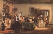 Sir David Wilkie Reading the Will (mk09) oil painting